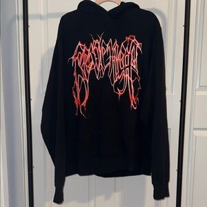 Revenge Clothing Black and Red Graphic Hoodie